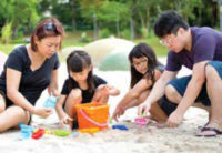 Family at the beach